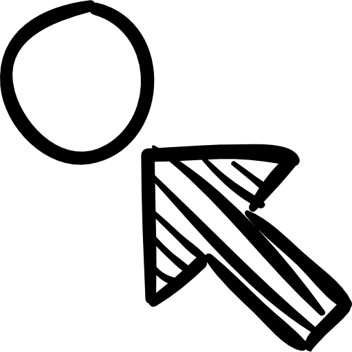 Arrow pointing a circle sketch hand drawn pointed sketch icon