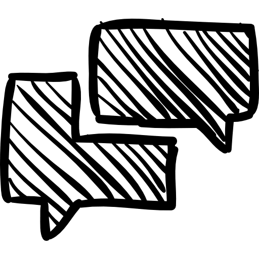 Chat speech bubbles sketch speech bubbles communication sketch icon