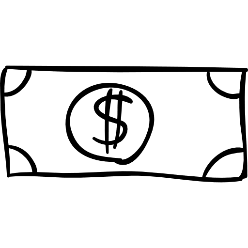 Dollar bill sketched outline bill money sketched icon