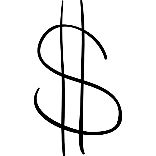 Dollar sketched thin sign sketched dollar hand drawn icon