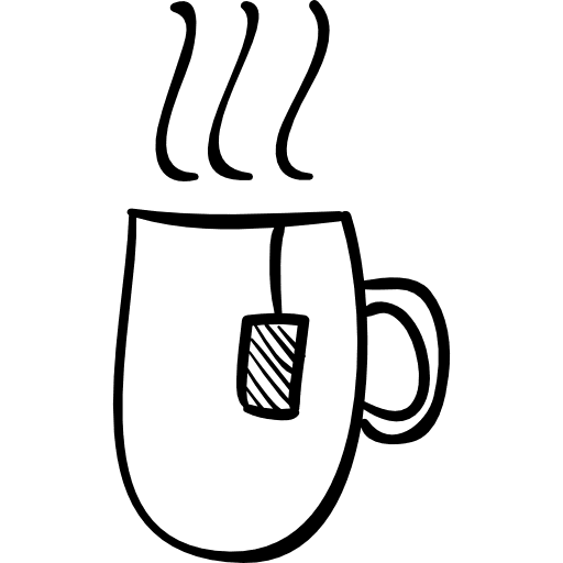 Hot tea cup hand drawn outline drink outline tea icon