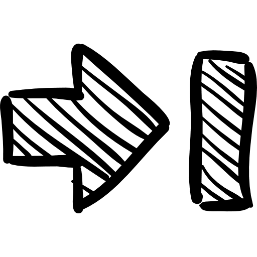 Last track button sketch button multimedia arrow icon