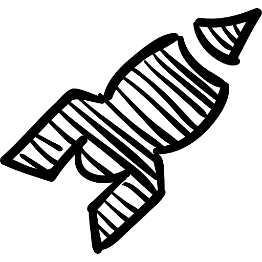 Rocket sketch sketched transport rocket icon