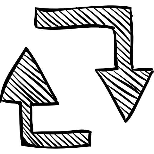 Two arrows sketch sketched arrows retweet icon