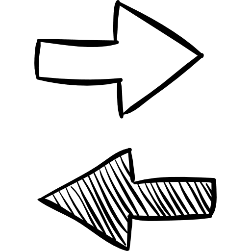 Two opposite arrows sketch arrows two opposite icon
