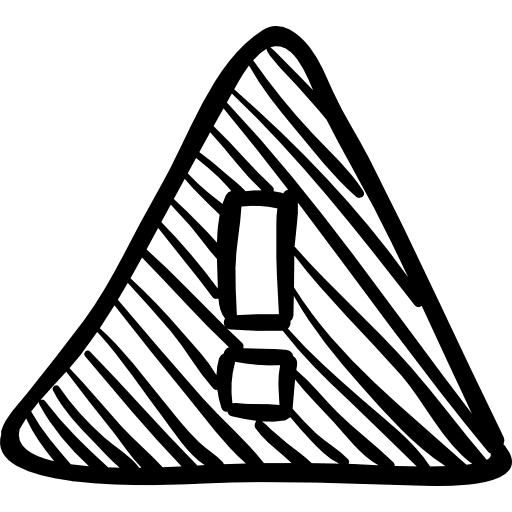 Warning triangular sketched sign sketched attention interface icon