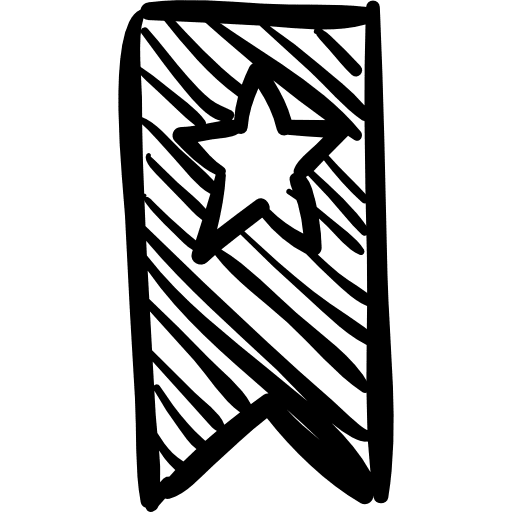 Bookmark sketch with a star interface sketched star icon