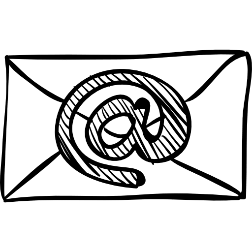 Email sketched envelope with arroba sign envelope closed new icon