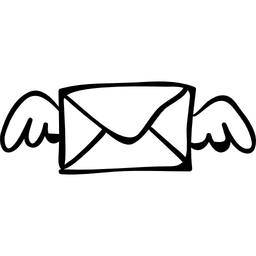 Email winged envelope outlined sketch interface message sketch icon