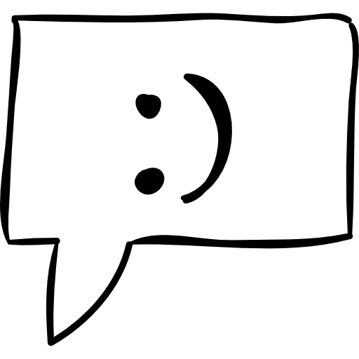 Smile in message sketched speech bubble message sketched smile icon