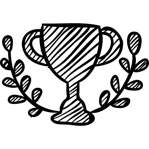 Trophy sportive sketch ribbon trophy sports icon