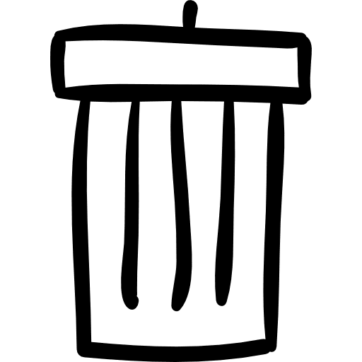 Recycle bin sketch can tools and utensils container icon