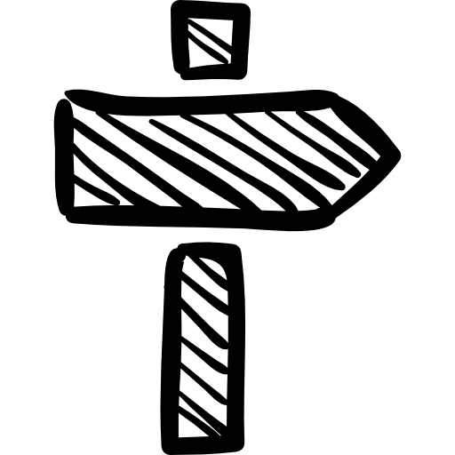 Right arrow on a pole sketch signal right arrows icon