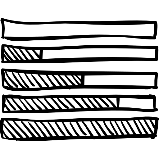 Stats graphic of percentages in horizontal bars statistics graphic graph icon