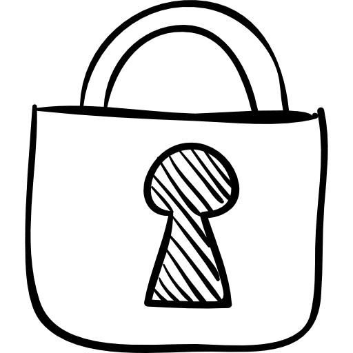 Locked padlock sketch lock outlined closed icon