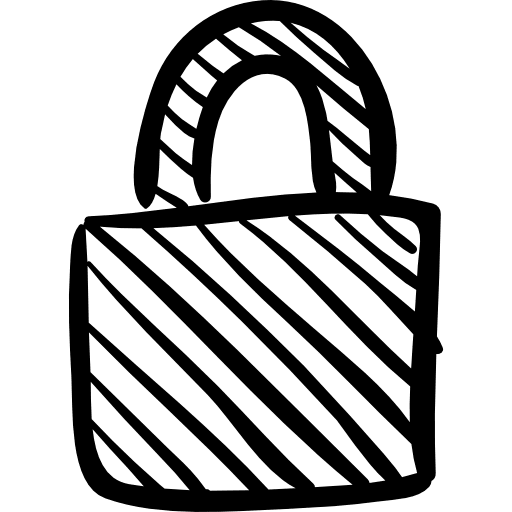 Locked padlock sketch sketched security closed icon