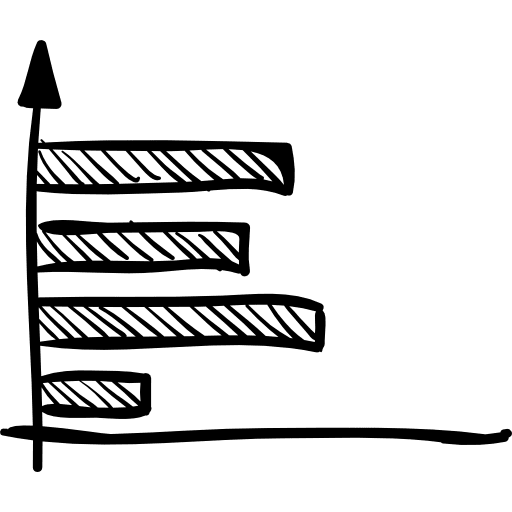 Stats graphic of horizontal bars graphic bars horizontal icon