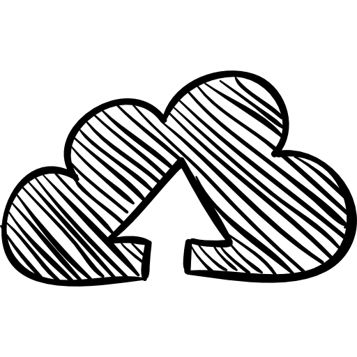 Upload to internet cloud sketch interface sketched internet icon