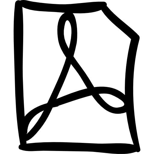 Adobe reader file outlined sketch interface outlined adobe reader icon