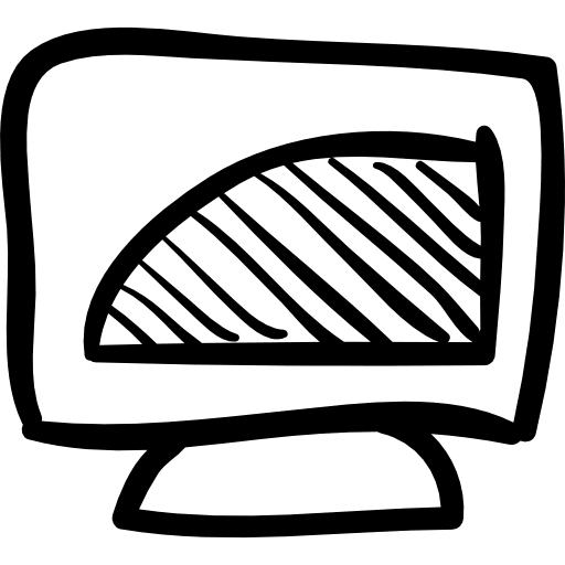 Monitor sketch tools and utensils computer digital icon