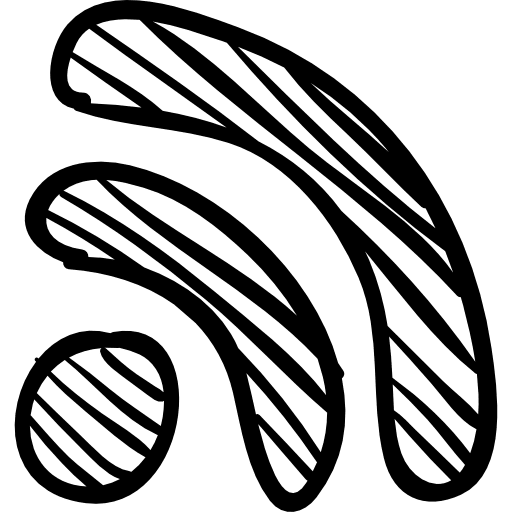 Rss feed sign sketch subscription sign interface icon