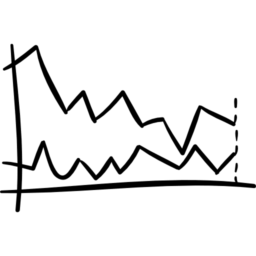 Stats graphic with zig zag lines lines business graph icon