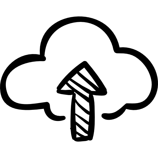 Upload to internet cloud sketch up arrow upload sketched icon