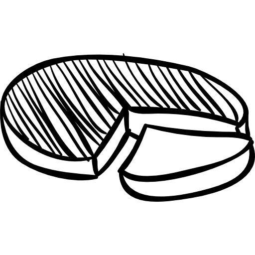 Circular graphic sketch stats graphic cutted icon