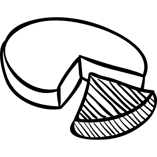 Circular graphic sketch with cut 25 percent piece cut 25 percent graphic icon