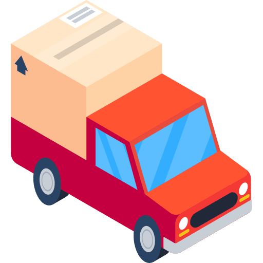 Delivery truck cardboard transportation automobile icon