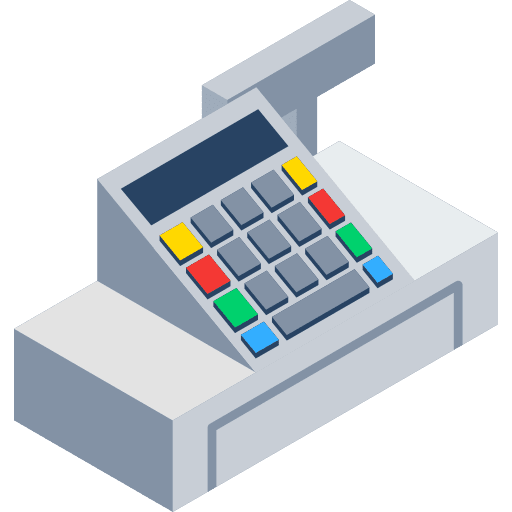 Cash register business machines commercial icon