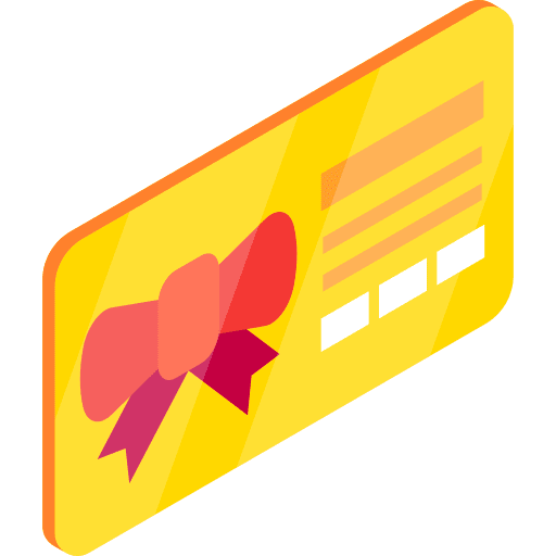 Gift card card business and finance payment method icon