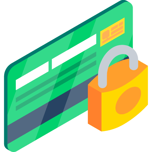 Locked card money security banking icon