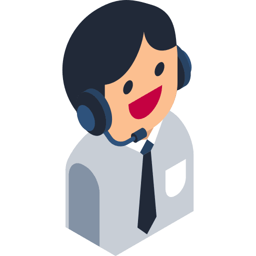Male customer worker headset people icon