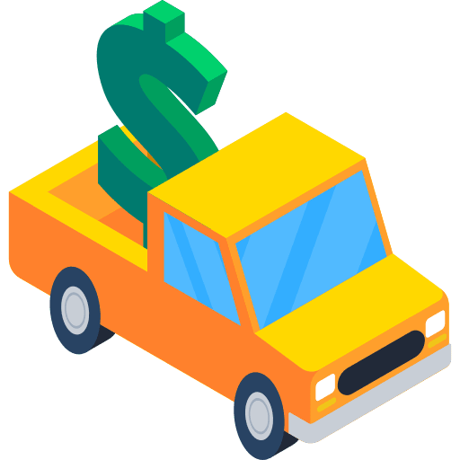 Pick up commerce and shopping pick up truck delivery icon