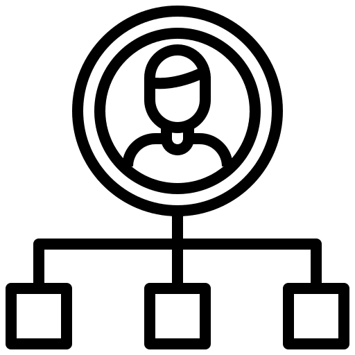 Management man flow chart avatar icon