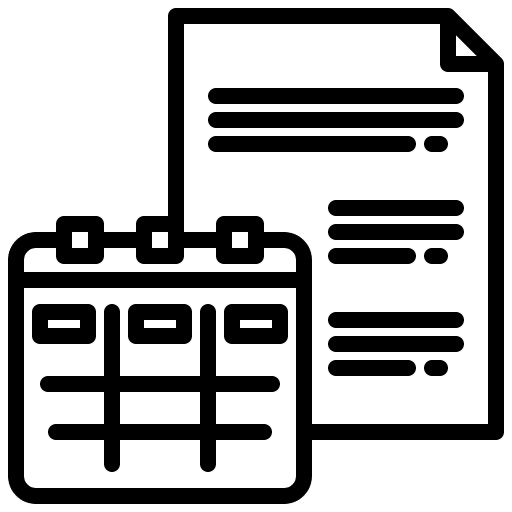 Schedule business and finance document contract icon Schedule business and finance document contract icon