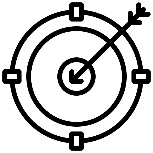 Target business and finance management strategy icon Target business and finance management strategy icon
