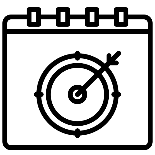 Target project time and date dart icon Target project time and date dart icon