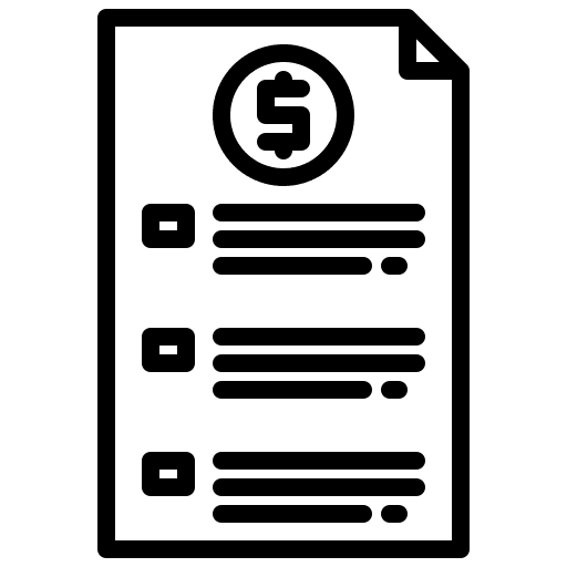Bill project management document dollar icon Bill project management document dollar icon