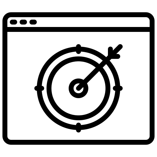 Target browser business and finance project management icon Target browser business and finance project management icon