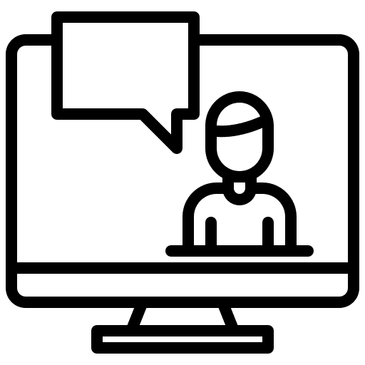 Video call speech bubble monitor avatar icon Video call speech bubble monitor avatar icon