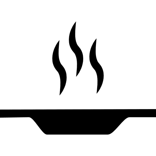 Flat plate with hot food from side view hot plate kitchen icon