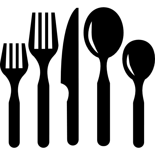 Cutlery set of five pieces kitchen kitchen set five icon