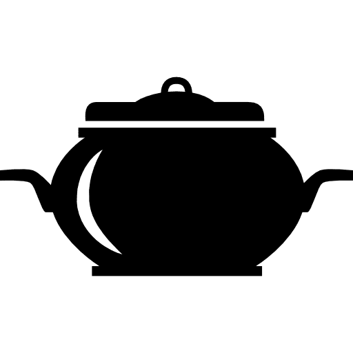 Big food container with cover bowl food black icon