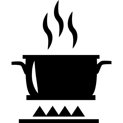 Cooking on fire kitchen cooking pan icon