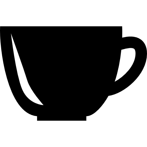 Cup black shape side view drink beverage cup icon