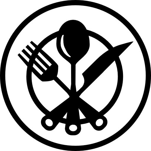 Cutlery set on a plate fork knife set icon