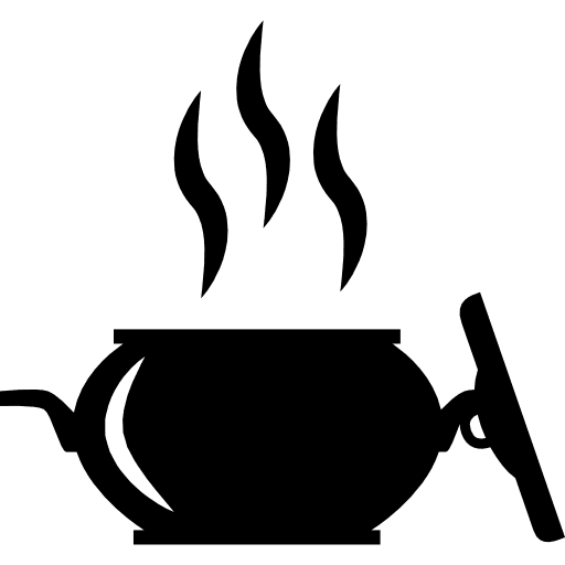 Hot food in open bowl hot warm food icon