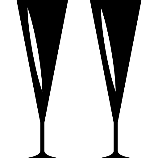 Thin glasses couple for celebration couple tool two icon